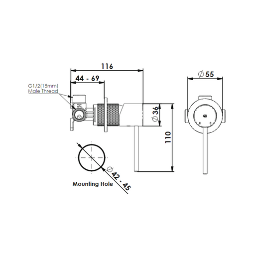 Greens Tapware Tesora Shower Mixer – TRIM SET ONLY