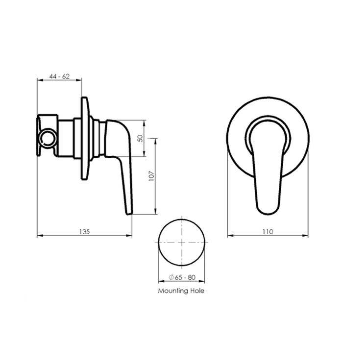 Greens Tapware Marketti Blade Shower Mixer