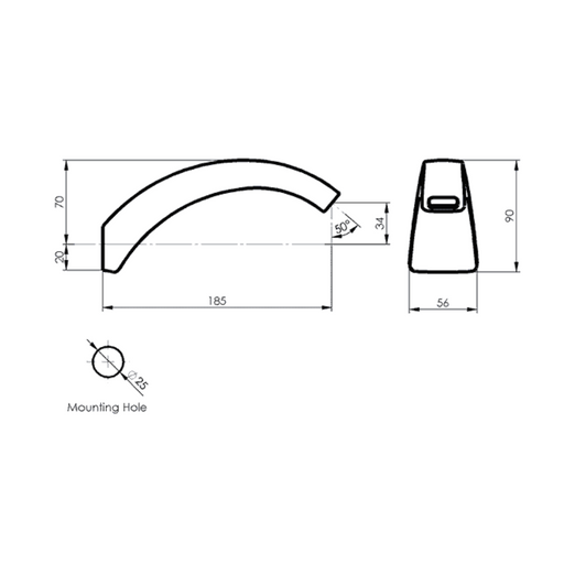 Greens Tapware Marketti Blade Bath Spout