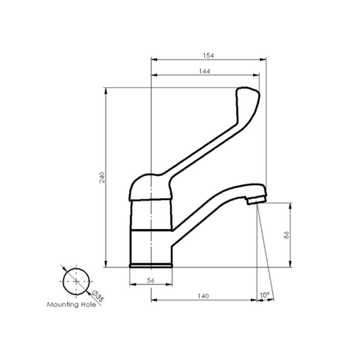 Greens Tapware Marketti Blade Healthcare Swivel Basin Mixer