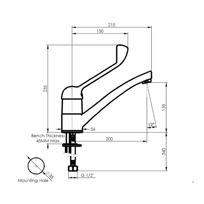 Greens Tapware Marketti Blade Healthcare Sink Mixer