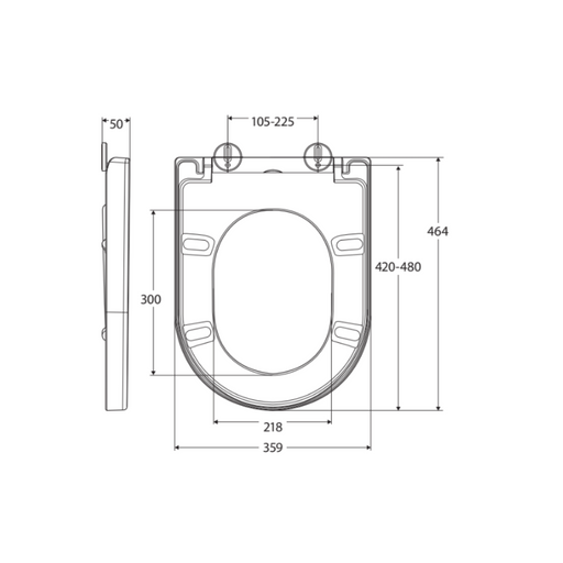 Fienza Universal Toilet Seat, Gloss White