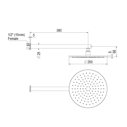 Greens Tapware Gisele Wall Shower