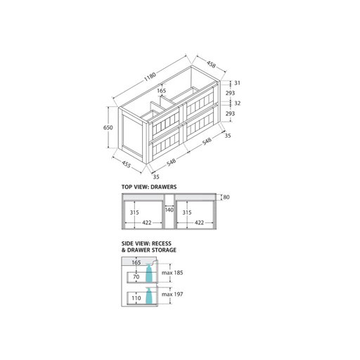 Fienza Hampton 1200 Wall-Hung Cabinet