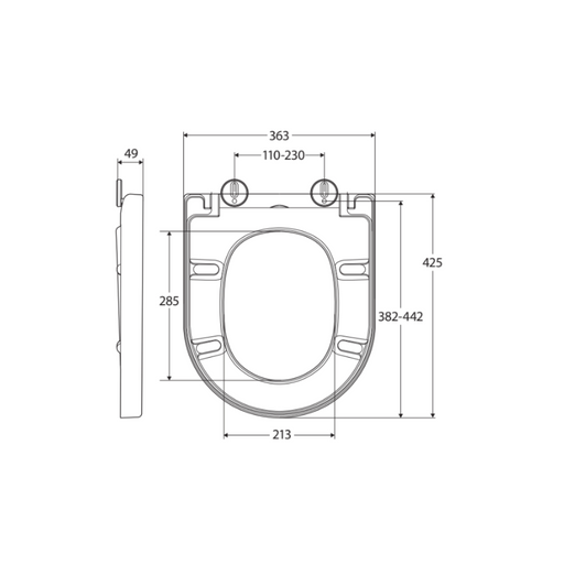 Fienza Empire Toilet Seat, Gloss White