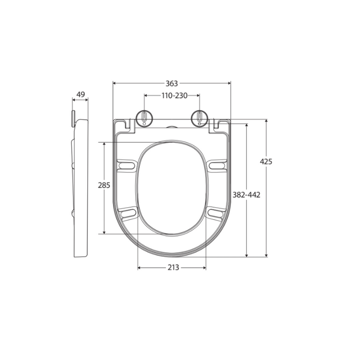 Fienza Empire Toilet Seat, Gloss White