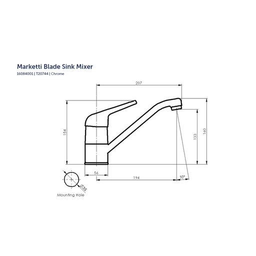 Greens Tapware Marketti Blade Sink Mixer