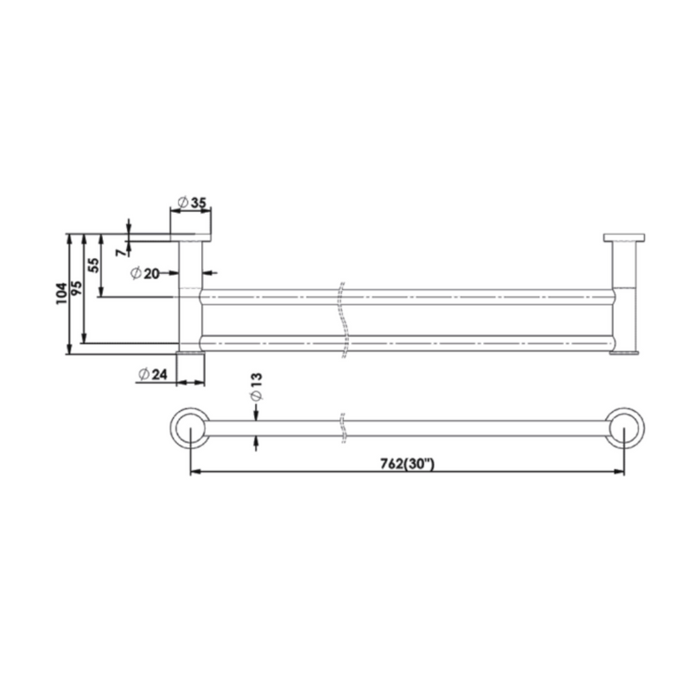 Greens Tapware Reason Double Towel Rail