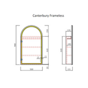 Aulic Canterbury Arch LED Carita Shaving Cabinet frameless design