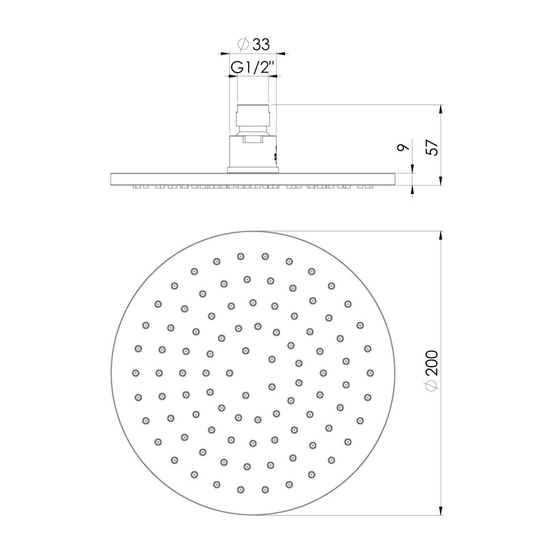 Phoenix Vivid Shower Rose 200mm Round