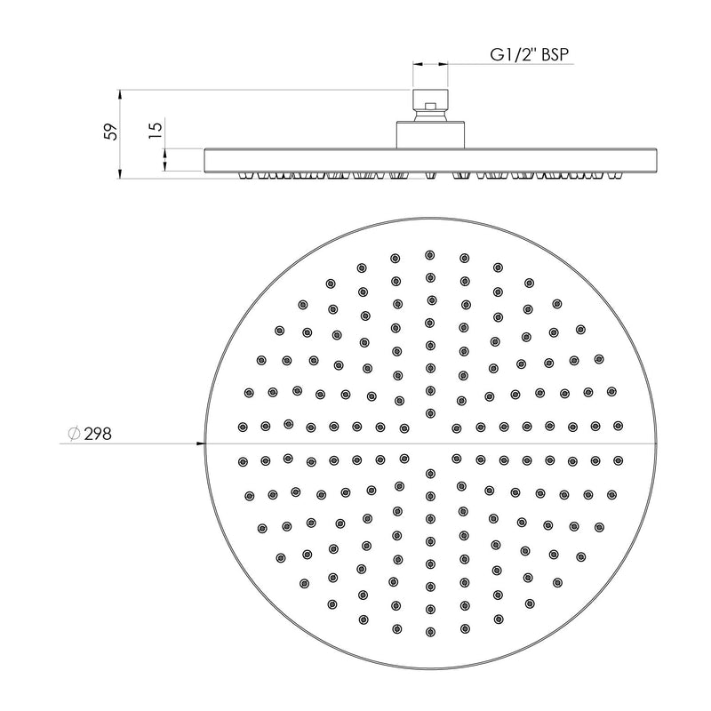 Phoenix Vivid Shower Rose 300mm Round