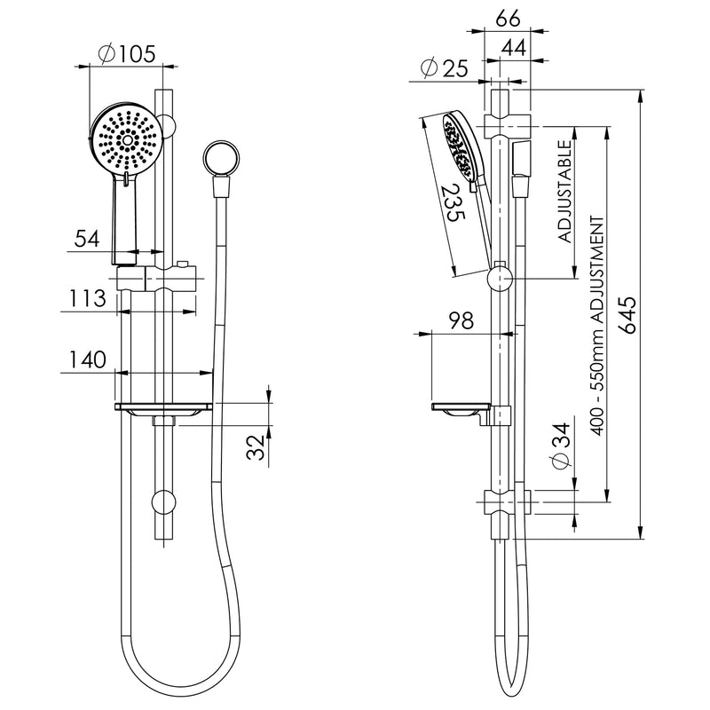 Phoenix Vivid Rail Shower