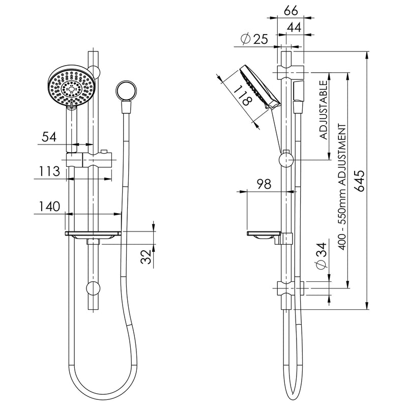 Phoenix Vivid Rail Shower