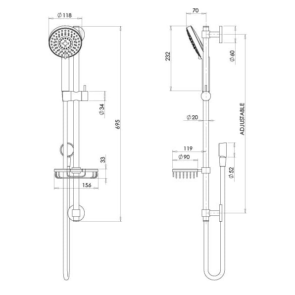 Phoenix Vivid Premium Rail Shower
