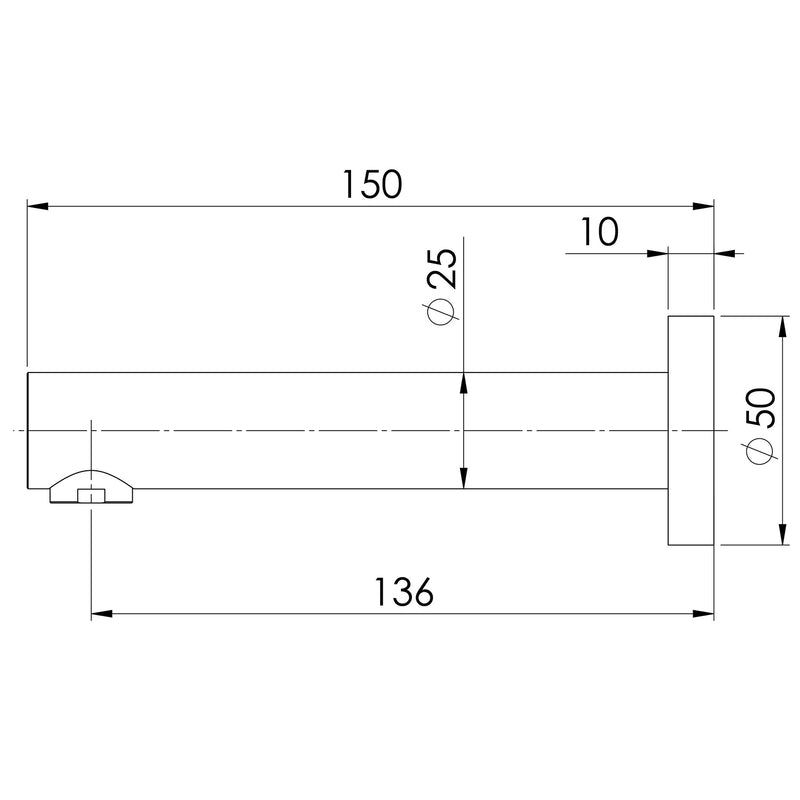 Phoenix Vivid Wall Bath Outlet 150mm