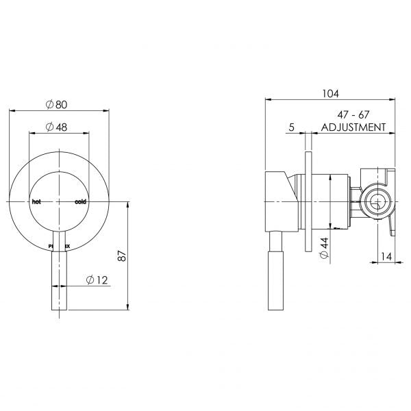 Phoenix Vivid Shower / Wall Mixer