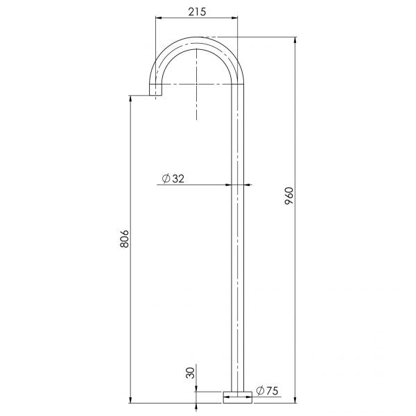 Phoenix Vivid Floor Mounted Bath Outlet 940mm