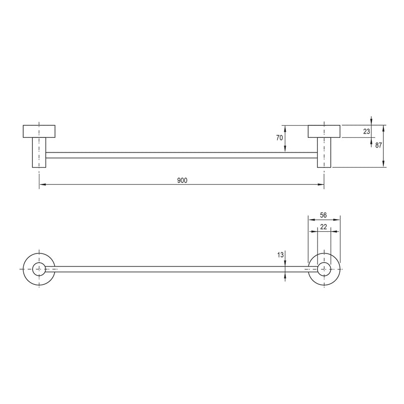 Phoenix Vivid Single Towel Rail 900mm