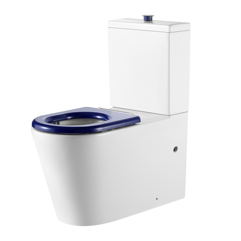 Oliveri Vienna Back To Wall Care Toilet Suite With Blue Seat and Buttons