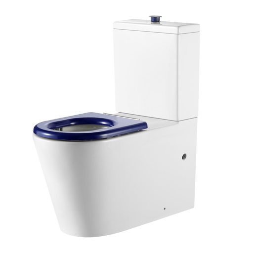 Oliveri Vienna Back To Wall Care Toilet Suite With Blue Seat and Buttons