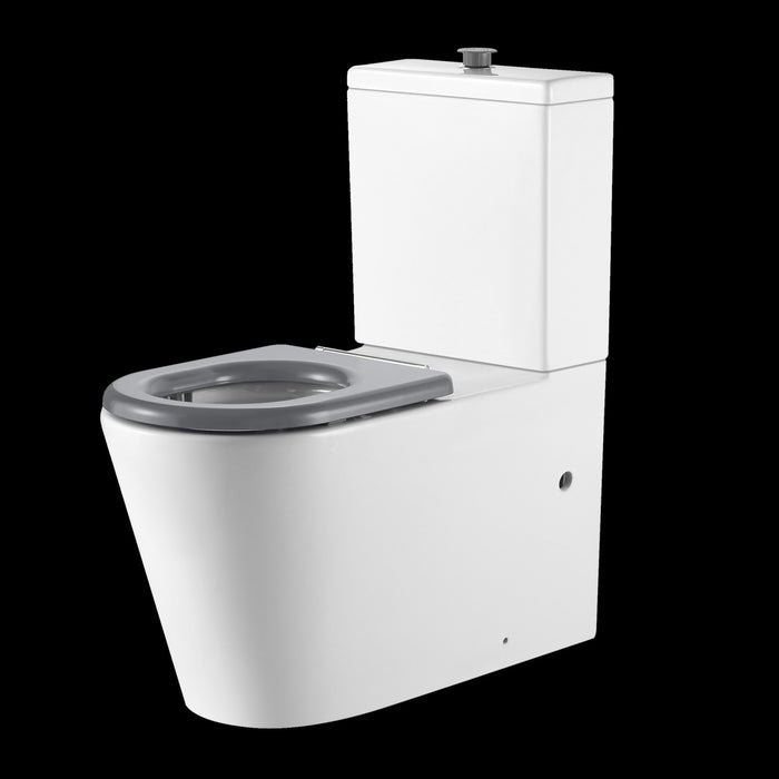 Oliveri Vienna Back To Wall Care Toilet Suite With Grey Seat and Buttons