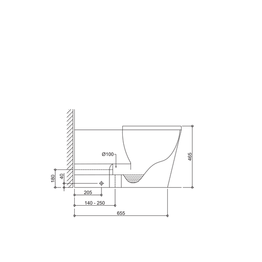 Oliveri Vienna Wall Faced Care Toilet Suite With Blue Seat