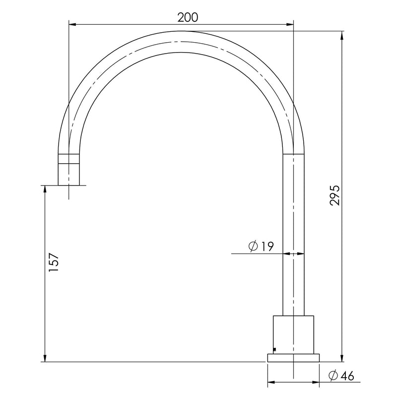Phoenix Vivid Pin Lever Hob Spa Outlet 200mm Gooseneck