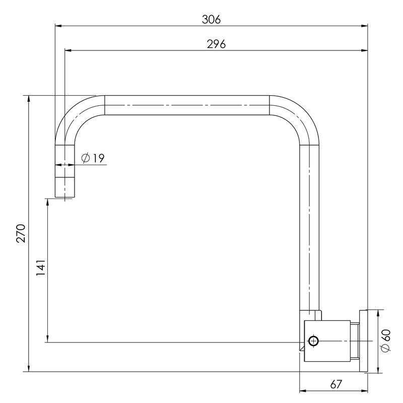 Phoenix Vivid Pin Lever Wall Sink Set 240mm Squareline
