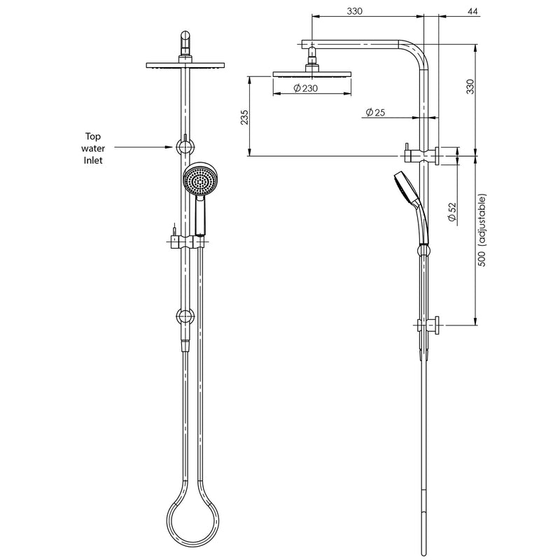 Phoenix Vivid Slimline Twin Shower
