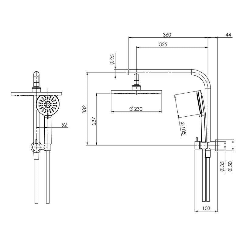 Phoenix Vivid Slimline Compact Twin Shower
