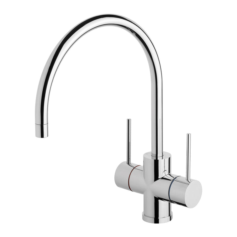 Phoenix Vivid Slimline Twin Handle Sink Mixer 220mm Gooseneck