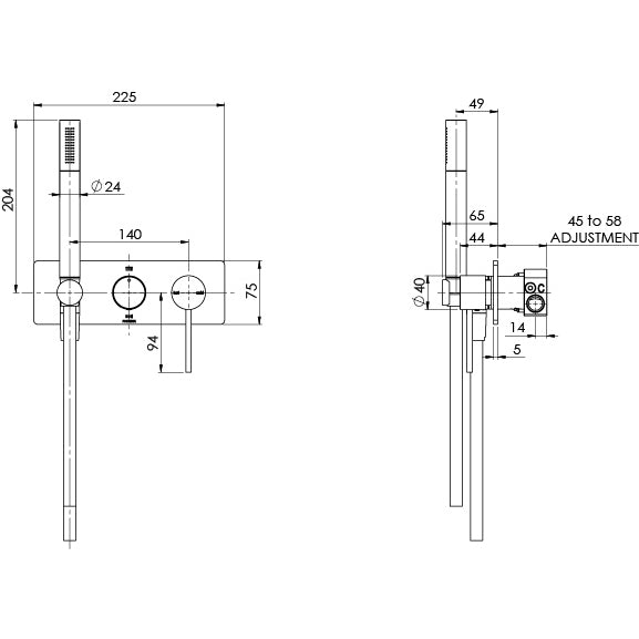 Phoenix Vivid Slimline Wall Shower System