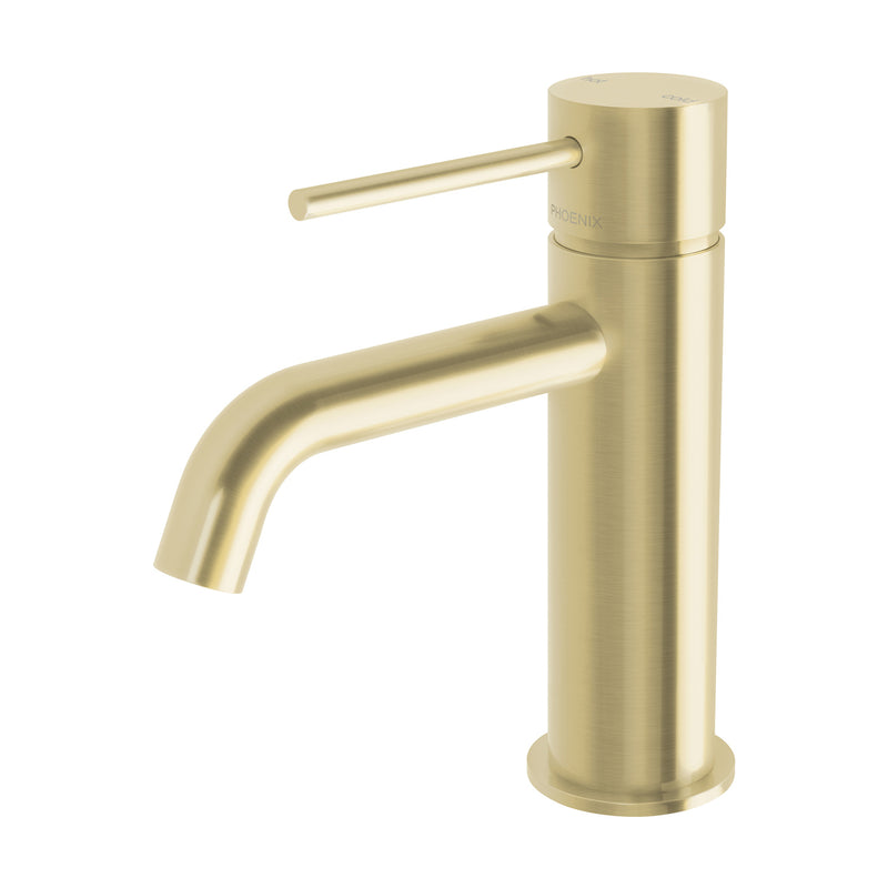 Phoenix Vivid Slimline Basin Mixer Curved Outlet