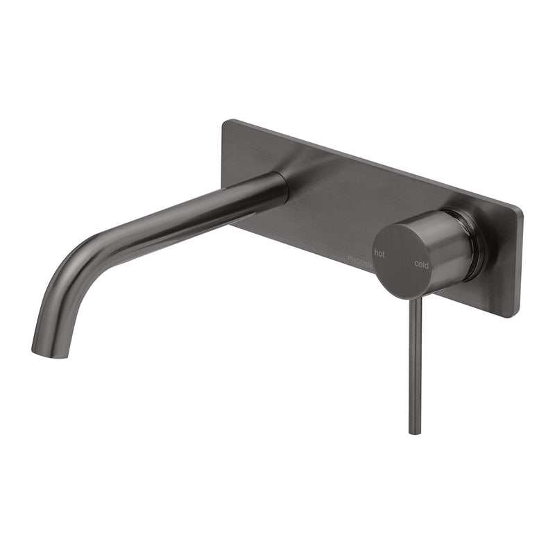 Phoenix Vivid Slimline Wall Bath Mixer Set 180mm Curved