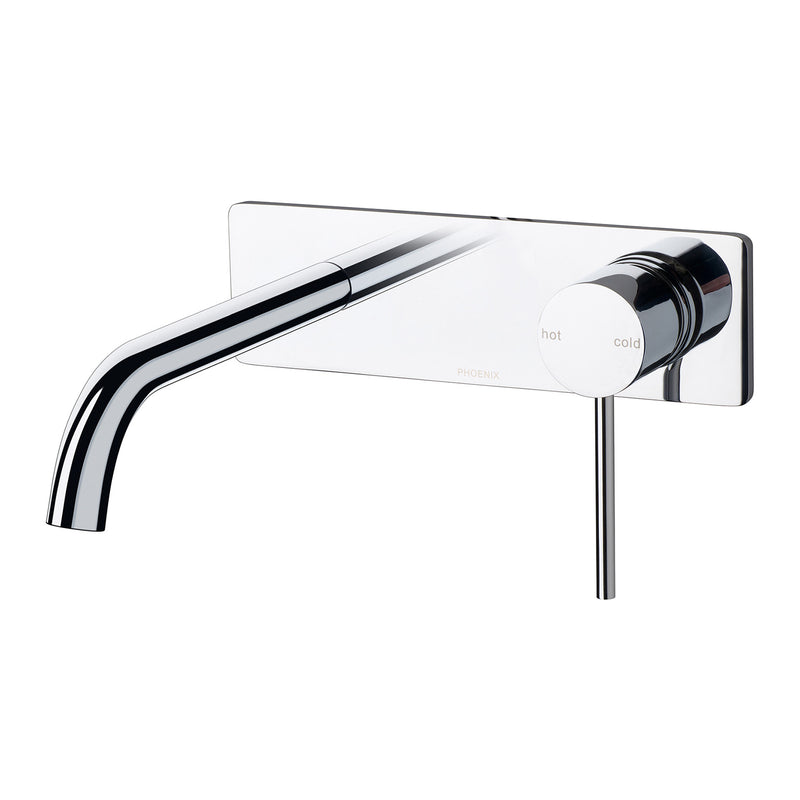 Phoenix Vivid Slimline Wall Bath Mixer Set 180mm Curved