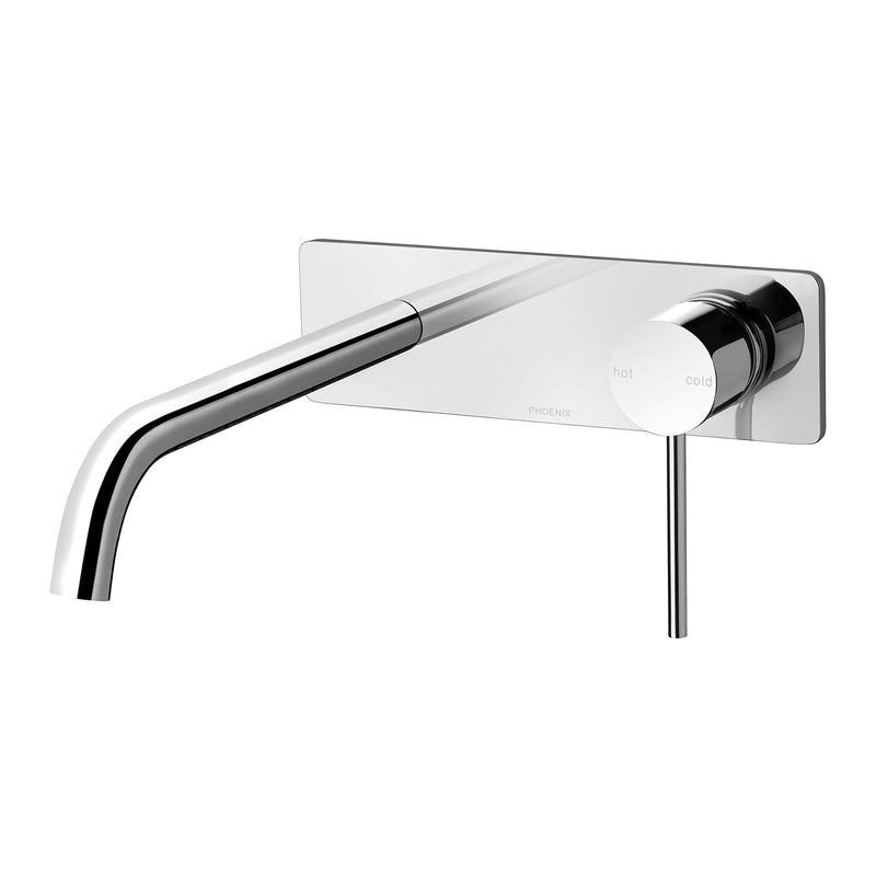 Phoenix Vivid Slimline Wall Bath Mixer Set 230mm Curved