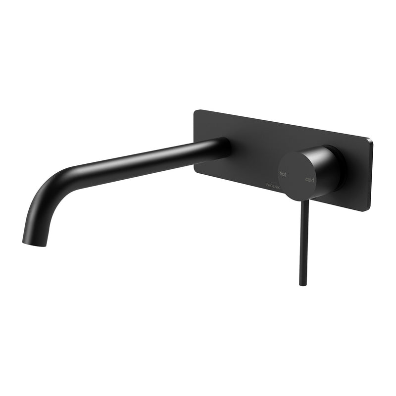 Phoenix Vivid Slimline Wall Bath Mixer Set 230mm Curved