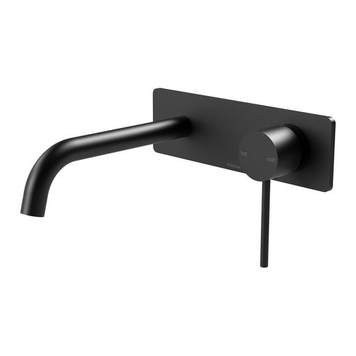 Phoenix Vivid Slimline Wall Basin Mixer Set 180mm Curved