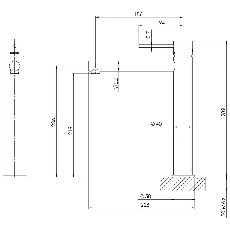 Phoenix Vivid Slimline Vessel Mixer
