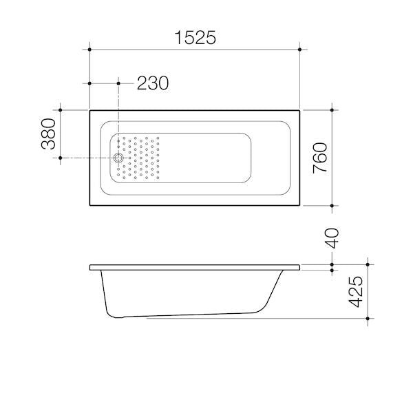 Caroma Vivas 1525 Anti-slip Island Bath