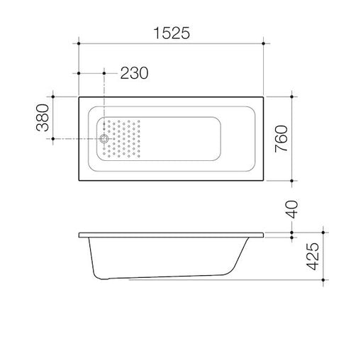 Caroma Vivas 1525 Anti-slip Island Bath