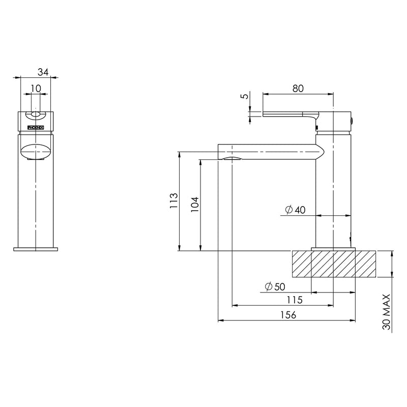 Phoenix Vivid Slimline Oval Basin Mixer