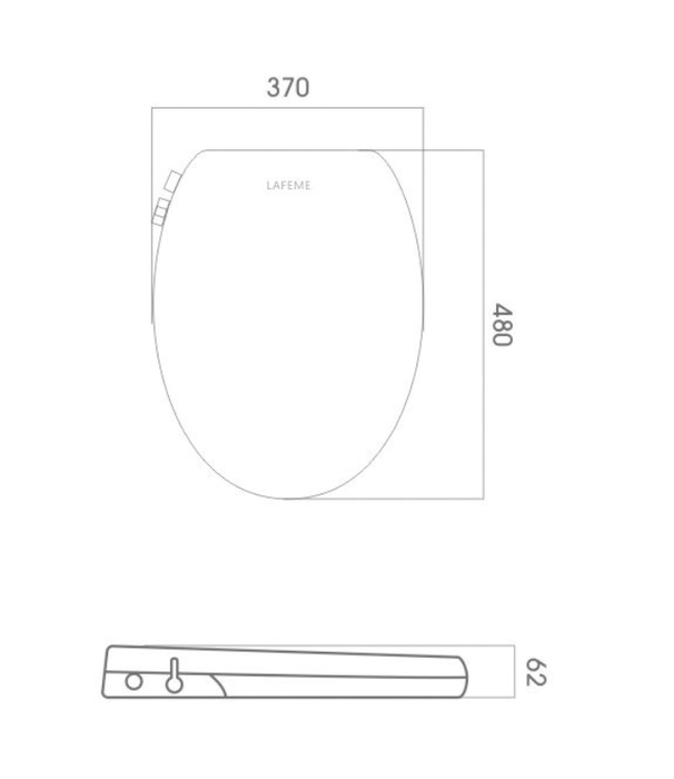 Lafeme Vera 480mm Non Electric Bidet Toilet White Seat