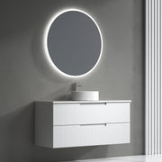 Aulic Verona Mark II Wall Hung V Groove Matte White Finger Pull Cabinet 1200mm