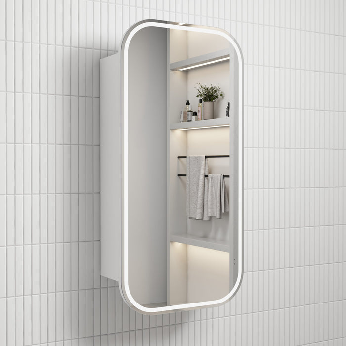 Aulic Vienna LED Matte White Shaving Cabinet matte white