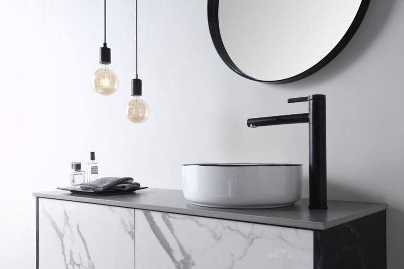 DOVE GLOSS WHITE & BLACK ABOVE COUNTER BASIN 360*360*120MM