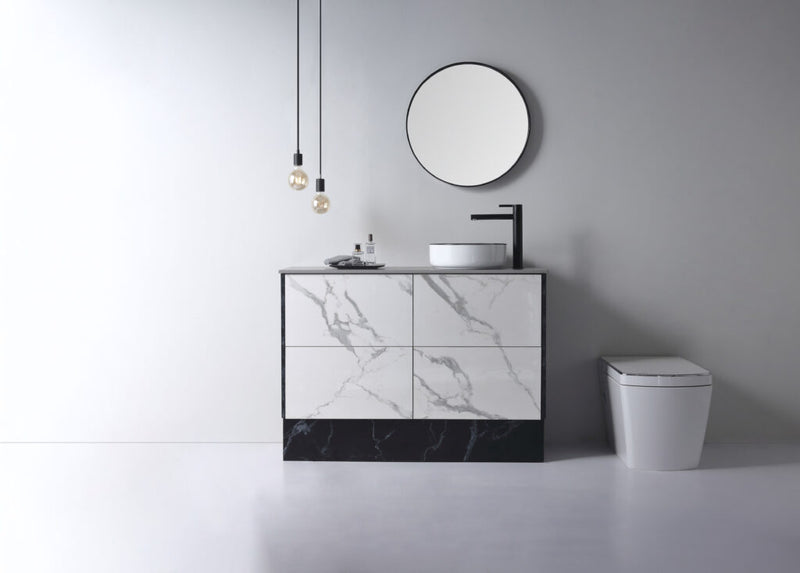 DOVE MATTE WHITE AND BLACK ABOVE COUNTER BASIN 360*360*120MM