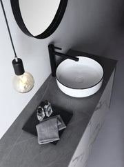 DOVE MATTE WHITE AND BLACK ABOVE COUNTER BASIN 360*360*120MM