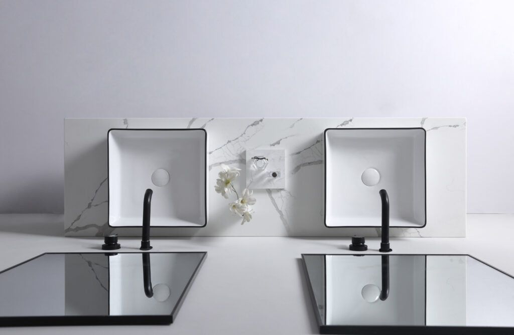 Aulic Macleod Above Counter Basin matte white black edge