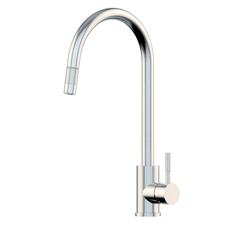 XPLORER Stainless Steel Gooseneck XPRESSFIT Retractable Mini Pull Out Mixer With Designer Nozzle